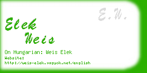 elek weis business card